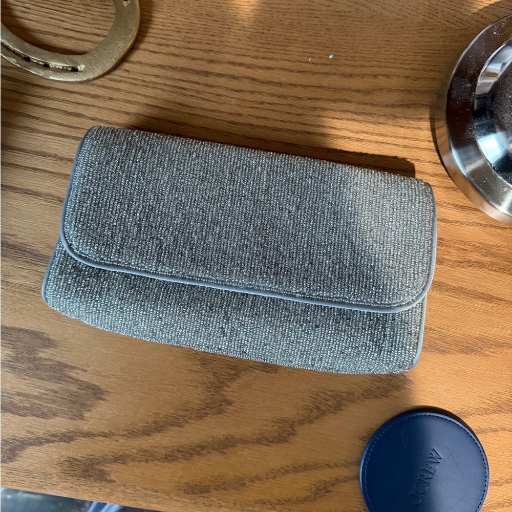 J. Crew silver Florence clutch